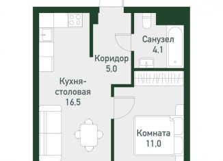 Продается однокомнатная квартира, 36.6 м2, посёлок Западный, Спортивная улица