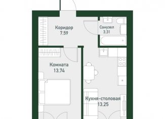 1-ком. квартира на продажу, 38.4 м2, Свердловская область