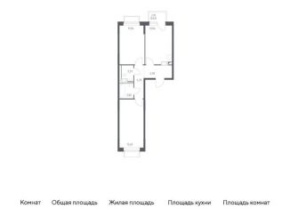 Продажа двухкомнатной квартиры, 57.3 м2, посёлок Мирный, жилой комплекс Томилино Парк, к6.2