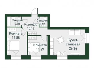 Продажа двухкомнатной квартиры, 73.5 м2, Свердловская область