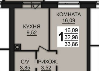 Однокомнатная квартира на продажу, 33.9 м2, Богданихское сельское поселение