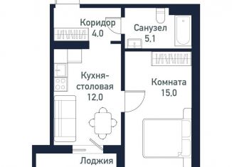 Продается 1-комнатная квартира, 36.2 м2, посёлок Западный, улица имени капитана Ефимова, 8