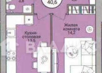 Продаю однокомнатную квартиру, 40.6 м2, Вологда