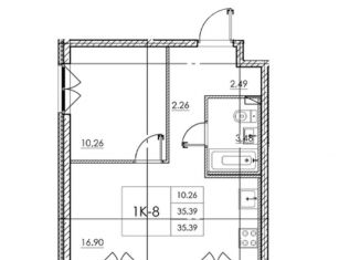 Продам 1-ком. квартиру, 35 м2, поселок Бугры