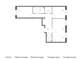 Двухкомнатная квартира на продажу, 69.5 м2, деревня Столбово, проспект Куприна, 30к9