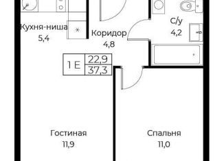 Продается 1-комнатная квартира, 37.3 м2, Москва, ЮЗАО, улица Намёткина, 10Д
