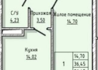 Продаю 1-комнатную квартиру, 36.5 м2, Нальчик, улица А.А. Кадырова, 24, ЖК Молодёжный
