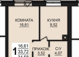 Продажа однокомнатной квартиры, 34.6 м2, Ивановская область