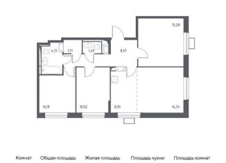 Продаю трехкомнатную квартиру, 75.1 м2, поселение Рязановское, жилой комплекс Алхимово, к8