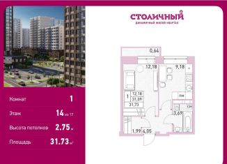Продажа 1-комнатной квартиры, 31.7 м2, Балашиха, жилой комплекс Столичный, к22, ЖК Столичный