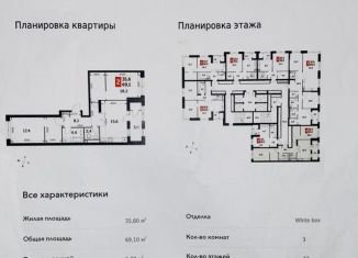 Продажа 3-комнатной квартиры, 69.1 м2, Москва
