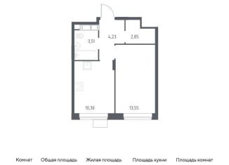 Продам однокомнатную квартиру, 34.4 м2, Балашиха, жилой квартал Новоград Павлино, к34