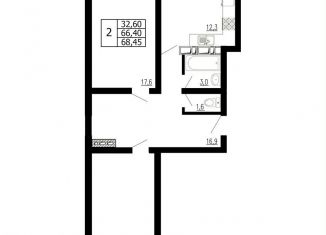 2-комнатная квартира на продажу, 68.5 м2, Краснодарский край, проспект Ленина, 111к2