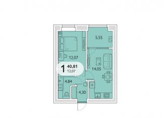 Продам 1-комнатную квартиру, 40.8 м2, посёлок Мичуринский, микрорайон Мегаполис-Парк, 23к2