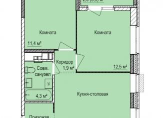 Продаю 2-комнатную квартиру, 52.7 м2, Ижевск