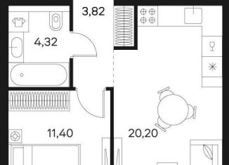 Продам 1-комнатную квартиру, 39.7 м2, Москва, Автозаводская улица, 26, Даниловский район