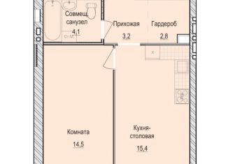 Продам однокомнатную квартиру, 40 м2, село Первомайский, жилой комплекс Санвилл, 5