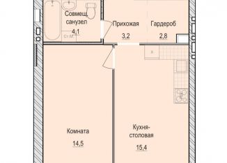 Продам однокомнатную квартиру, 40 м2, Удмуртия, жилой комплекс Санвилл, 5