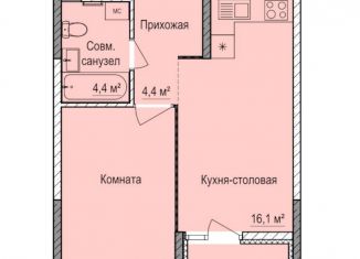 1-ком. квартира на продажу, 37.5 м2, Ижевск, Индустриальный район