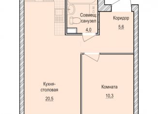 Продаю 1-ком. квартиру, 40.4 м2, село Первомайский, жилой комплекс Санвилл, 5