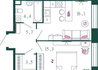 Продажа 3-комнатной квартиры, 97.6 м2, Москва, 1-я очередь, к4, ЖК Шагал