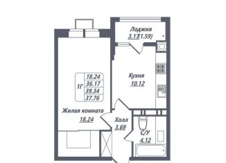 1-комнатная квартира на продажу, 37.8 м2, Ставропольский край