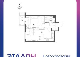 1-комнатная квартира на продажу, 40.5 м2, Санкт-Петербург, ЖК Новоорловский