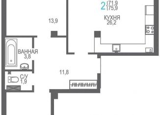 2-комнатная квартира на продажу, 75.9 м2, Феодосия