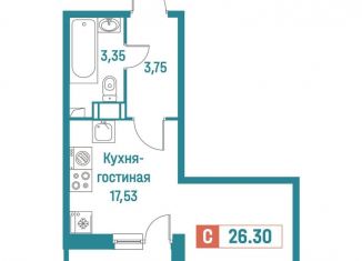 Квартира на продажу студия, 26.3 м2, Мурино, ЖК Графика