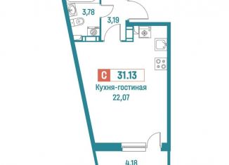 Квартира на продажу студия, 31.1 м2, Мурино, ЖК Графика