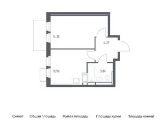 Однокомнатная квартира на продажу, 33.3 м2, деревня Путилково