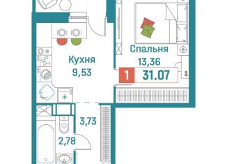 Продажа однокомнатной квартиры, 31.1 м2, Мурино, ЖК Графика