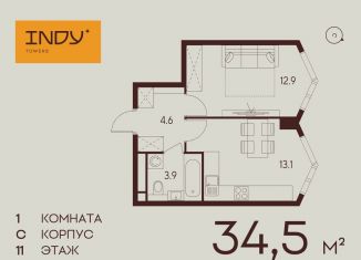 Продается 1-комнатная квартира, 34.5 м2, Москва, Хорошевский район