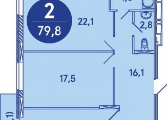 Продажа двухкомнатной квартиры, 76.2 м2, Пермь, ЖК АйЛав