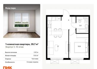 Продажа 1-комнатной квартиры, 35.7 м2, Мытищи, жилой комплекс Яуза Парк, 1