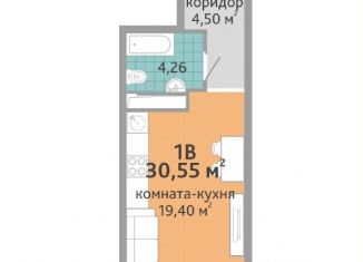 Однокомнатная квартира на продажу, 30.6 м2, Екатеринбург, ЖК Добрый
