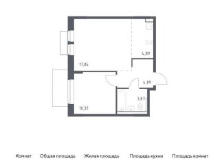 Продаю 1-комнатную квартиру, 41.8 м2, поселение Марушкинское, жилой комплекс Квартал Западный, к1