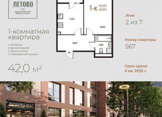 Продаю 1-комнатную квартиру, 42 м2, Москва