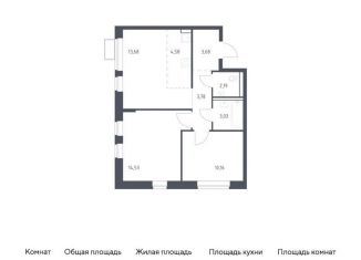 Продается 2-ком. квартира, 55.6 м2, Москва, жилой комплекс Квартал Западный, к2