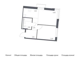 1-ком. квартира на продажу, 39.3 м2, Москва