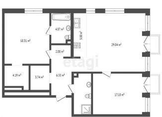 Трехкомнатная квартира на продажу, 97 м2, Москва, улица Костикова, 4к2, улица Костикова