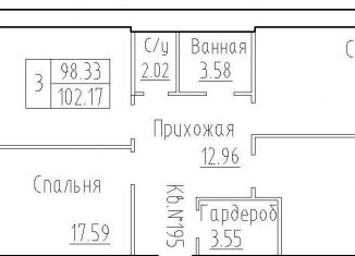 Продажа 3-комнатной квартиры, 98.3 м2, Новосибирская область