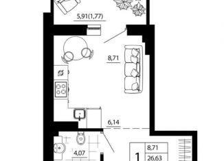 Продается квартира студия, 28.4 м2, Ростов-на-Дону, улица 26-я Линия, 33/2, Пролетарский район