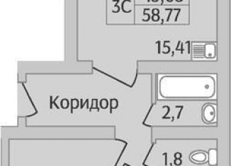 Продажа 2-ком. квартиры, 57.2 м2, Новосибирск, улица Романтиков, 10, метро Площадь Гарина-Михайловского