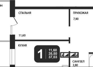 Продам однокомнатную квартиру, 35.5 м2, Новосибирская область