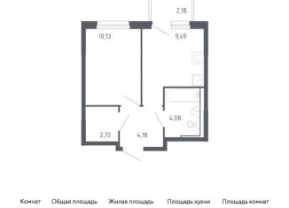 1-комнатная квартира на продажу, 31.3 м2, Тюмень, жилой комплекс Чаркова 72, 1.3