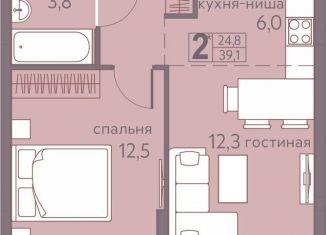 Продам 2-комнатную квартиру, 39.1 м2, Пермский край