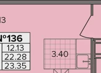 Продается квартира студия, 23.4 м2, деревня Новое Девяткино