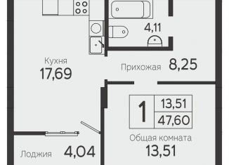 Продажа 1-комнатной квартиры, 47.6 м2, Томская область, Комсомольский проспект, 48
