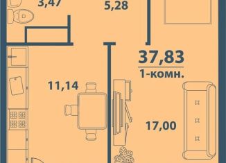 Продажа 1-ком. квартиры, 37.8 м2, Ульяновск, Железнодорожный район, улица Варейкиса, 42